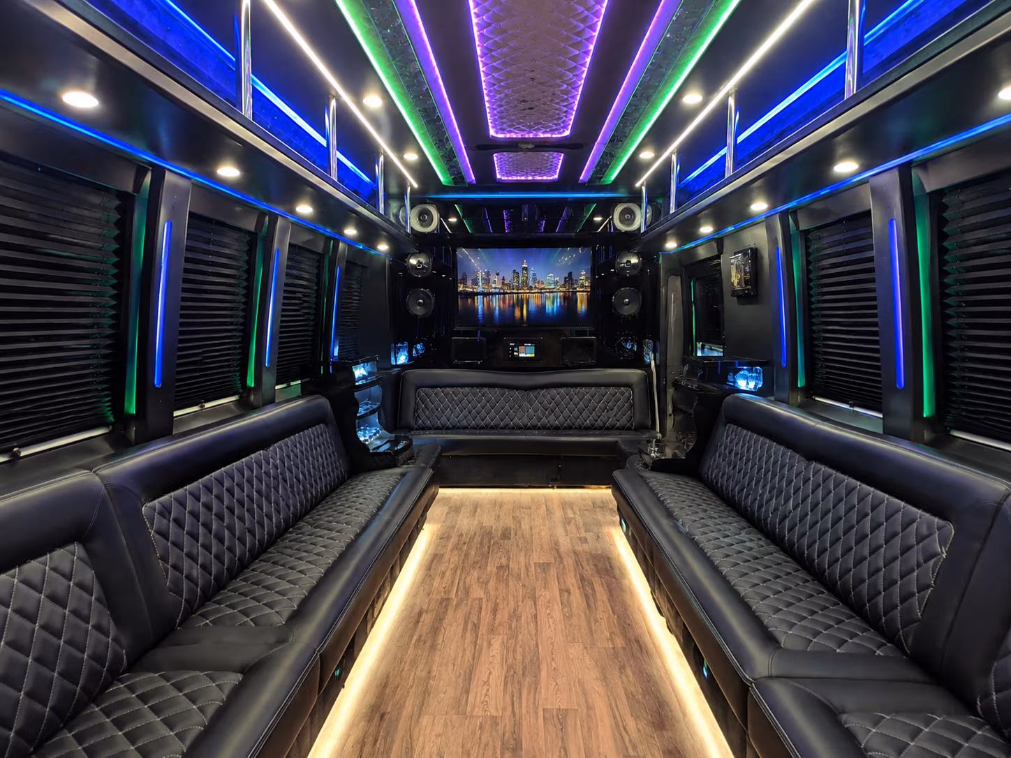 boise 25 passenger party bus interior