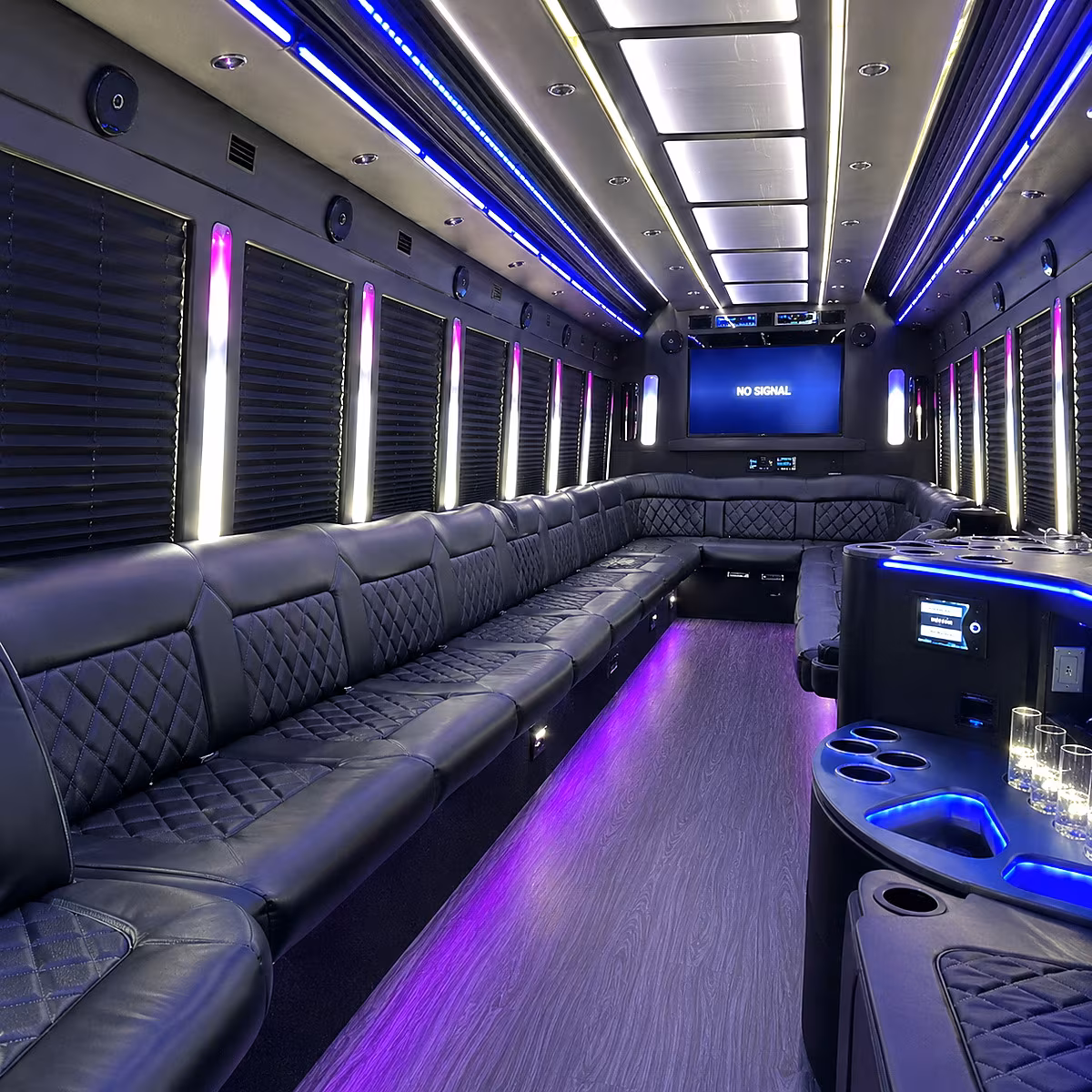 boise 30 passenger party bus inside