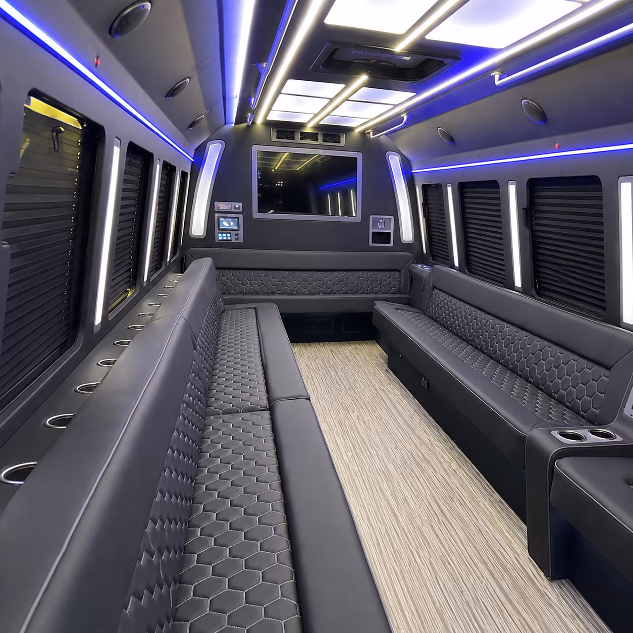 boise 40 passenger party bus inside