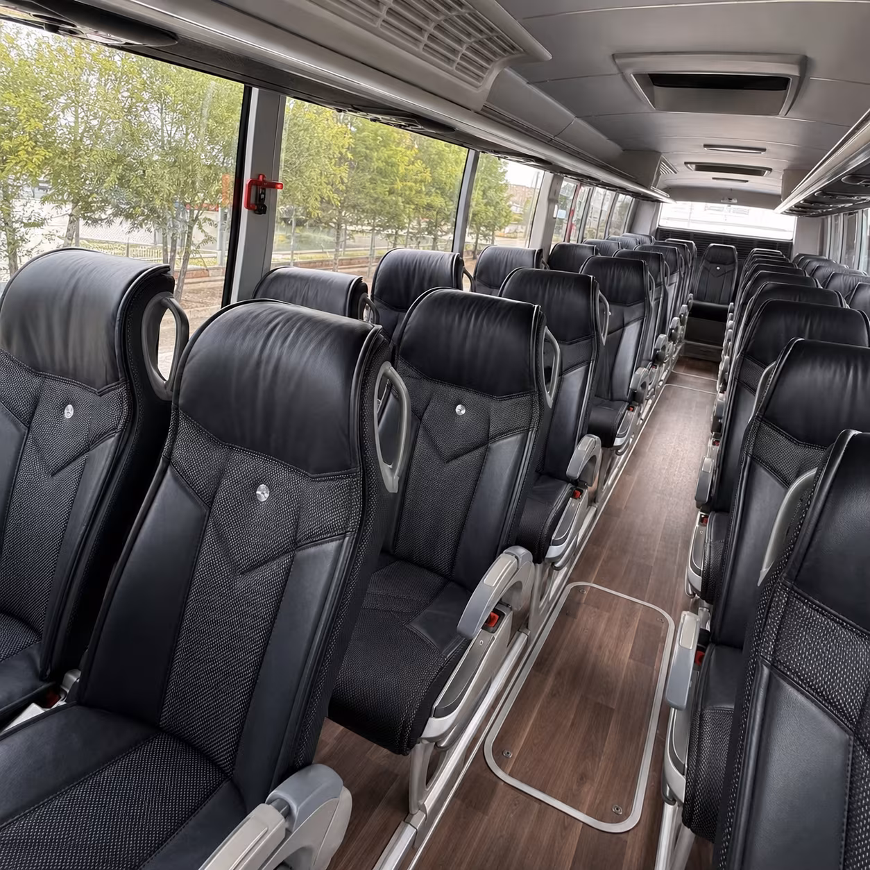 boise 56 passenger charter bus inside